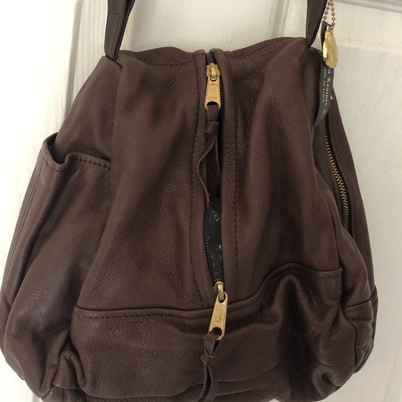 Victoria Leather Co. Bag The Original Teardrop Leather Handbag Purse Brown Brass - Picture 2 of 7